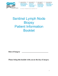 Sentinel Lymph Node Biopsy Patient Information Booklet