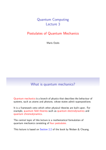 Postulates of Quantum Mechanics