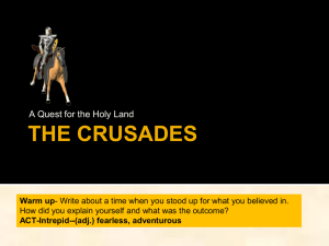 the crusades - JordanWorldHistory
