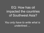 Role of Oil in Southwest Asia