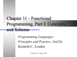 Chapter 11 - Functional Programming, Part I: Concepts and Scheme
