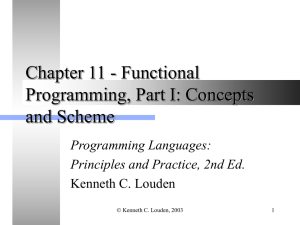 Chapter 11 - Functional Programming, Part I: Concepts and Scheme