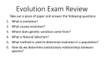 Evolution Exam Review