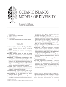 oceanic islands: models of diversity