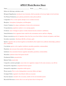 APES 9 Week Review Sheet