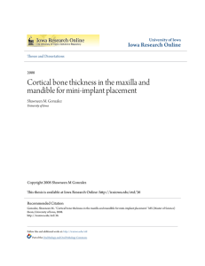 Cortical bone thickness in the maxilla and mandible for mini