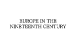 EUROPE IN THE NINETEENTH CENTURY (Trosper)