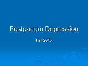 Postpartum Depression Fall 2015