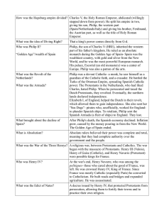 How was the Hapsburg empire divided? Charles V, the Holy Roman