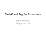 File I/O and Regular Expressions