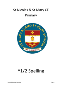 Year 1 - 2 Spelling - St Nicolas and St Mary CE Primary School