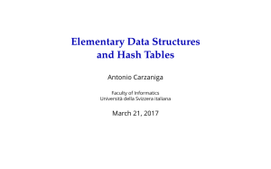 Elementary Data Structures and Hash Tables