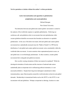 Labor internationalism and opposition to globalization