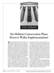 Do Habitat Conservation Plans Deserve Wider Implementation?