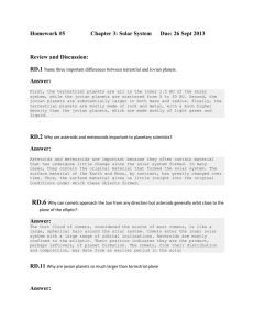 Homework #5 Chapter 3: Solar System Due