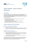 Intern training - Intern outcome statements