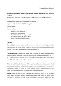 The incidence of neonatal sepsis according to the data from