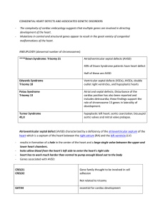 CONGENITAL HEART DEFECTS AND ASSOCIATED GENETIC DISORDERS The