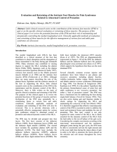 Evaluation and Retraining of the Intrinsic Foot Muscles for Pain