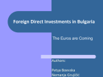 Foreign Direct Investments in Bulgaria General Trends