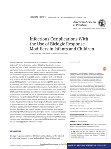 Infectious Complications With the Use of Biologic Response