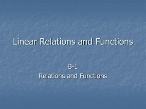 B-1 Relations and Functions
