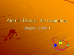 Atomic Theory: the beginning