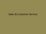 Sales and Customer Service