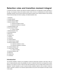 Selection rules and transition moment integral