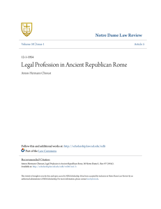 Legal Profession in Ancient Republican Rome