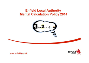 Enfield LA Mental Calculation Guidance