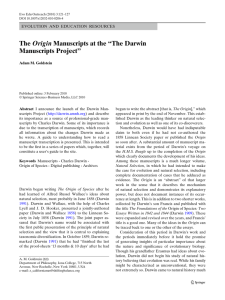 The Origin Manuscripts at the “The Darwin Manuscripts Project”