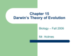 Chapter 15 Darwin`s Theory of Evolution