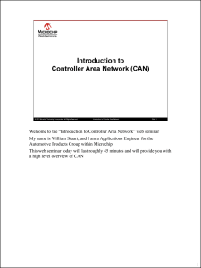 1 Welcome to the “Introduction to Controller Area Network” web