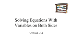 Solving Equations With Variables on Both Sides - peacock