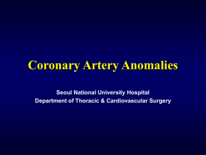 Congential Anomalies of the Coronary Arteries