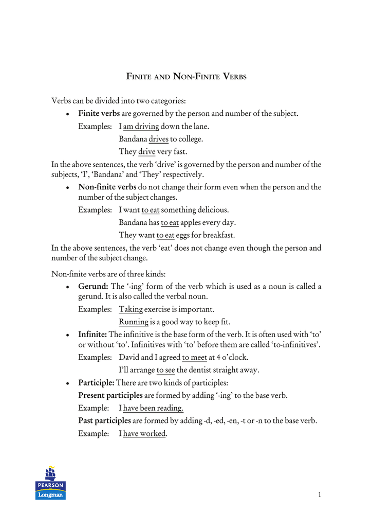 finite and non finite verbs p65