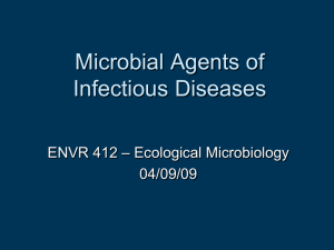 ENVR 112 Microbial Agents of Infectious Diseases