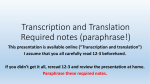 Transcription and translation