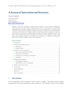 A System of Interaction and Structure
