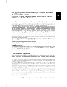 11 Fast Distributed Transactions and Strongly Consistent