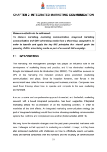 CHAPTER 2: INTEGRATED MARKETING COMMUNICATION