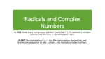 Radicals and Complex Numbers N-CN.1