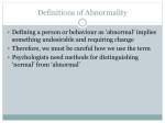 Definitions of Abnormality