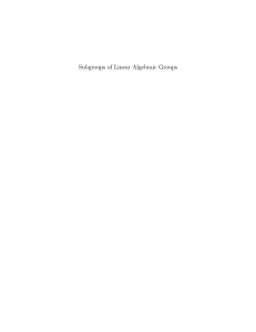 Subgroups of Linear Algebraic Groups