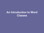 An Introduction to Word Classes