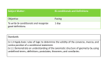 Subject Matter: Bi-conditionals and Definitions