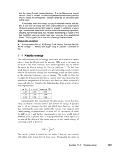 11.4 Kinetic energy