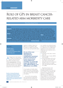 Role of GPs in breast cancer- related arm morbidity care