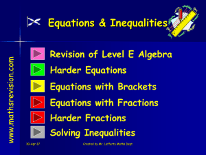 Equations/ Inequalities